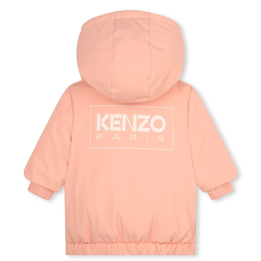 KIDS21 Pink Logo Puffer Jacket for Kids - Stylish Winter Coat