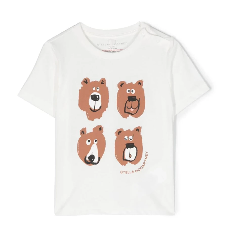 "KIDS21 Ivory Bear Graphic T-Shirt for Kids - Soft and Cute Animal Tee"