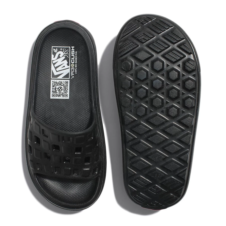 KIDS21 Black Slide-On VR3 Cush Comfort Sandals for Kids