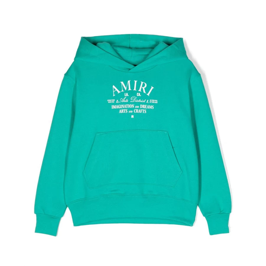 KIDS21 Green Arts District Hoodie for Kids - Amiri Style Pullover