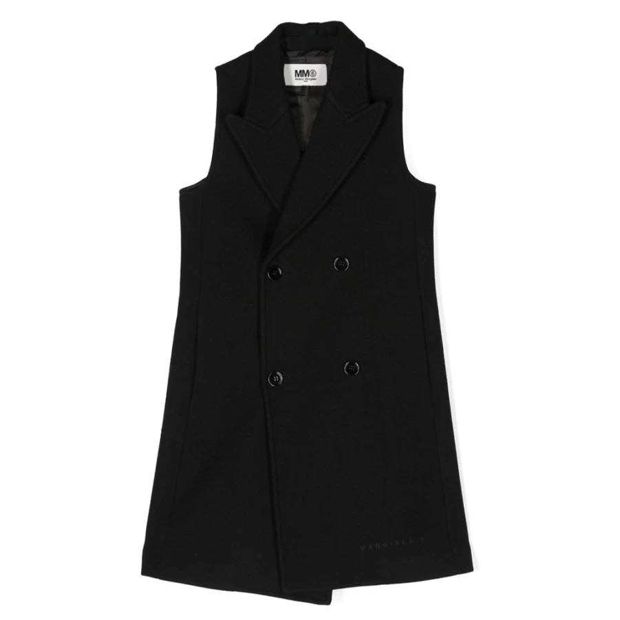 "KIDS21 Black Long Jacket Vest for Kids – Stylish and Comfortable Outerwear"